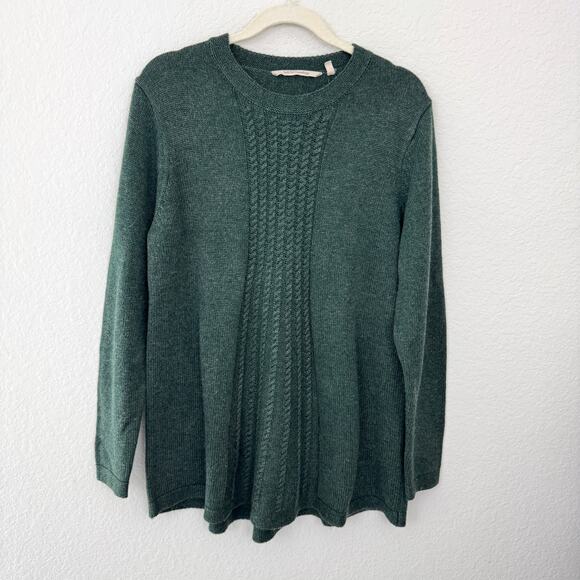 Soft Surroundings Womens Pullover Knit Sweater Size XL Petite Wool Blend Green - Picture 1 of 5